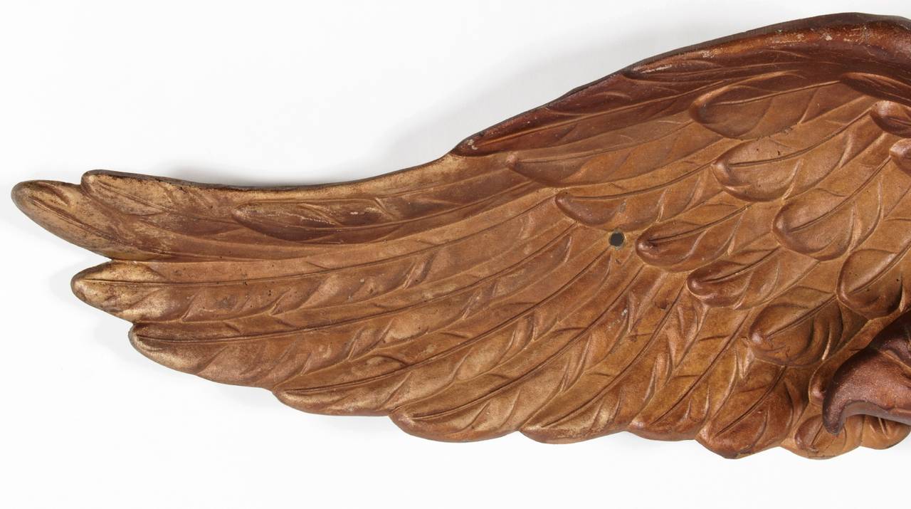 Early 20th Century Cast Spread Wing Eagle with Bronze Painted Surface