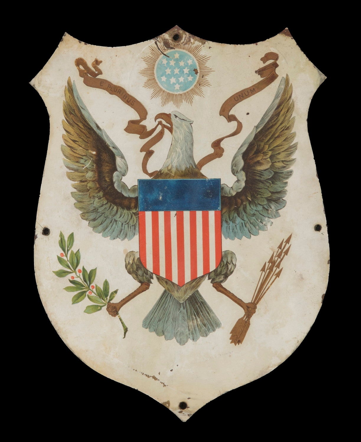 Patriotic Painting on Copper with the Primary Elements of the Great Seal
