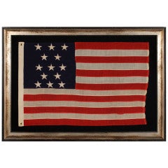 13 Star Antique American Flag with an Unusual Vertical Arrangement, 1895-1910