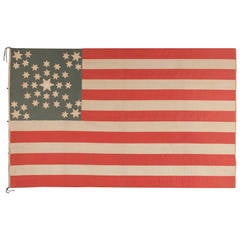 Antique Amazing Graphic Flag with 37, Six-Pointed Stars in a Double Wreath Pattern