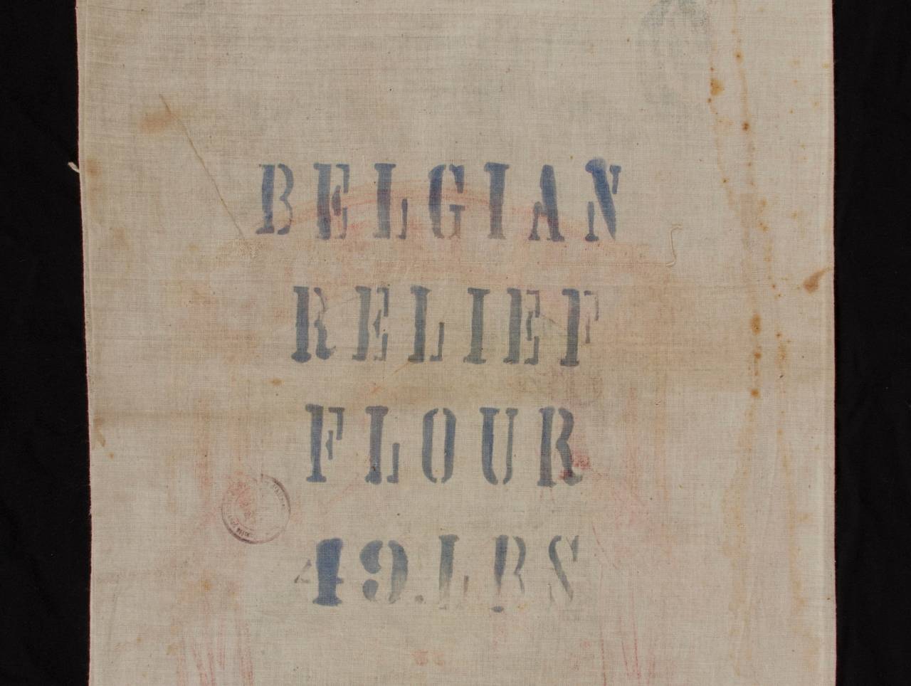Other WWI Hunger Relief Flour Sack, Printed in Kansas and Embroidered in Belgium