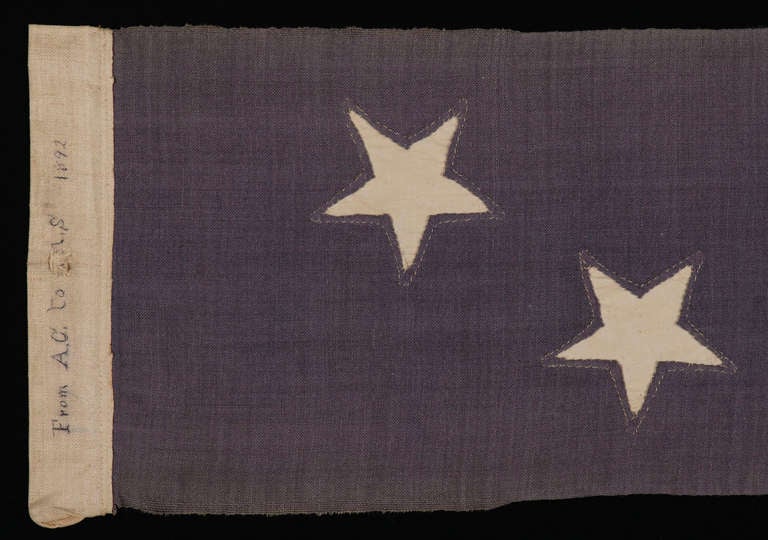 Twenty-Foot U.S. Navy Commissioning Pennant With 13 Stars In A Two Row Arragement In Good Condition In York County, PA