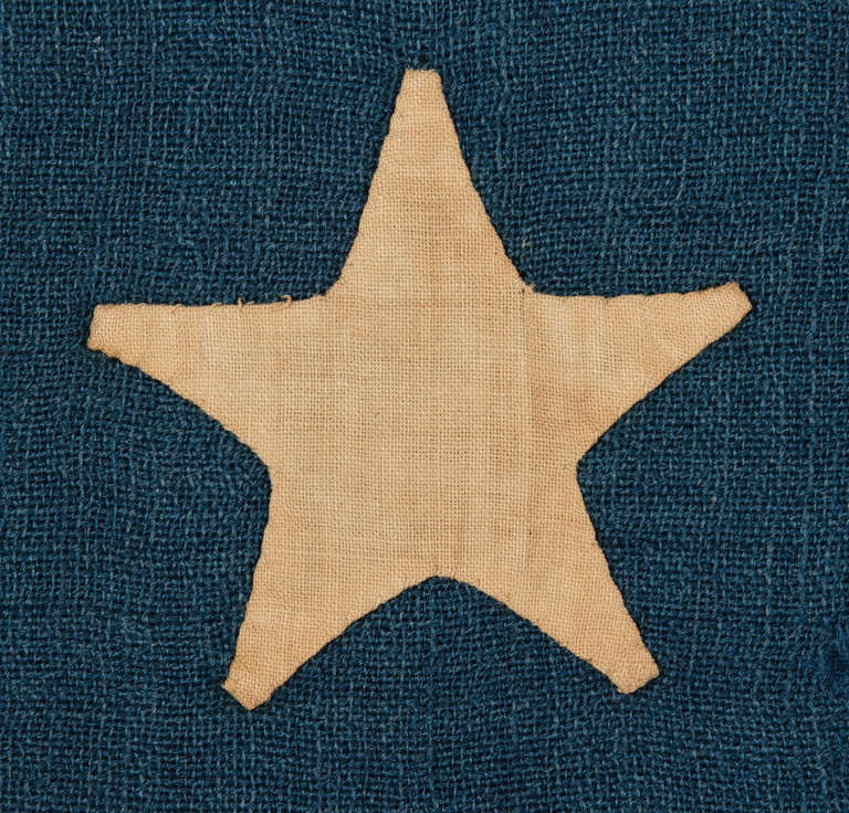 13 Hand-Sewn Stars in a Medallion Pattern on a Small Scale Flag 1