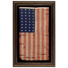 Used 32 Star Minnesota Statehood, 1858-1859 Press Dyed Flag