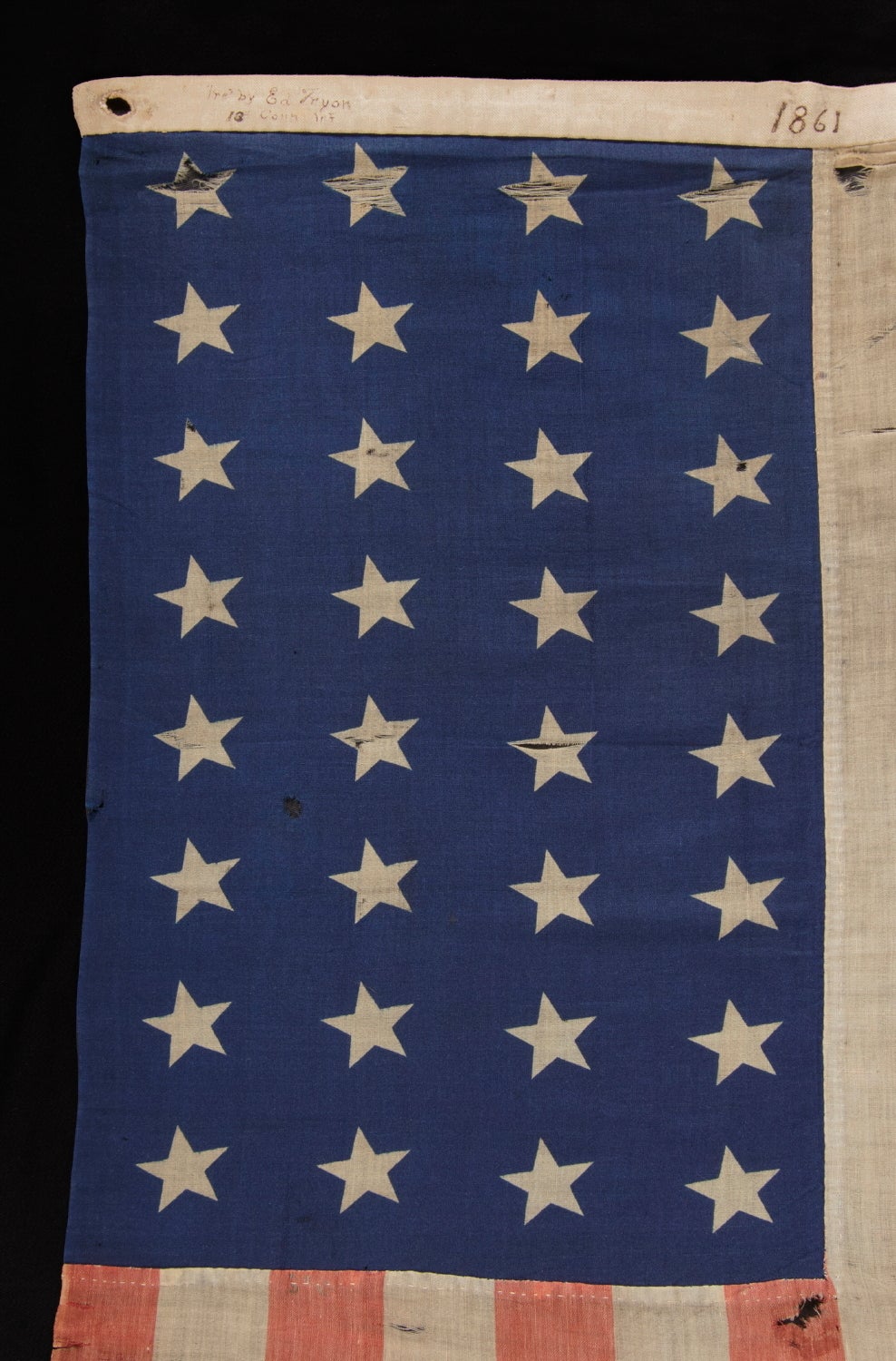 32 Star Minnesota Statehood, 1858-1859 Press Dyed Flag In Good Condition In York County, PA