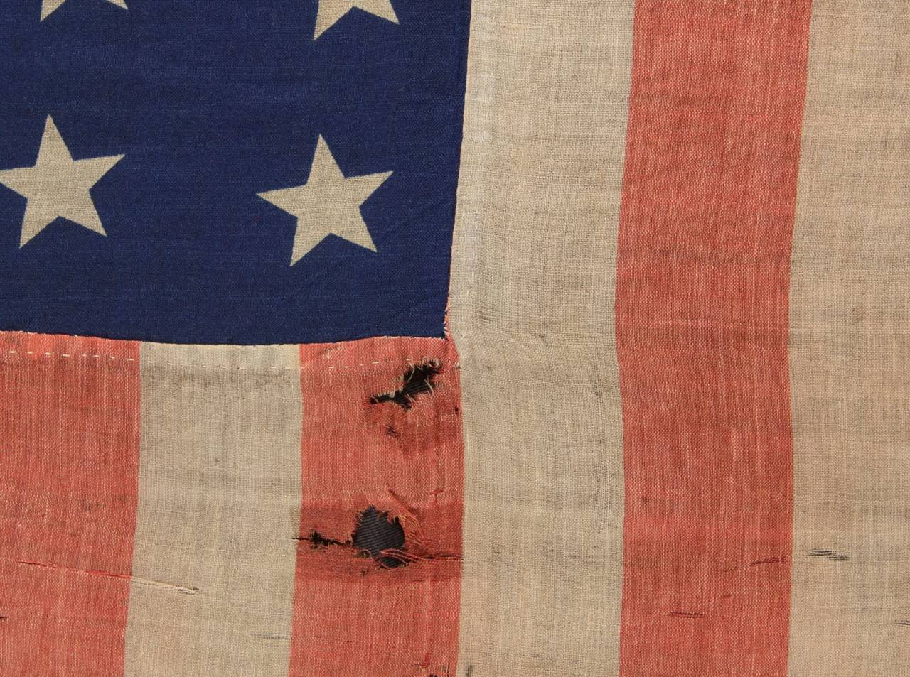 Mid-19th Century 32 Star Minnesota Statehood, 1858-1859 Press Dyed Flag