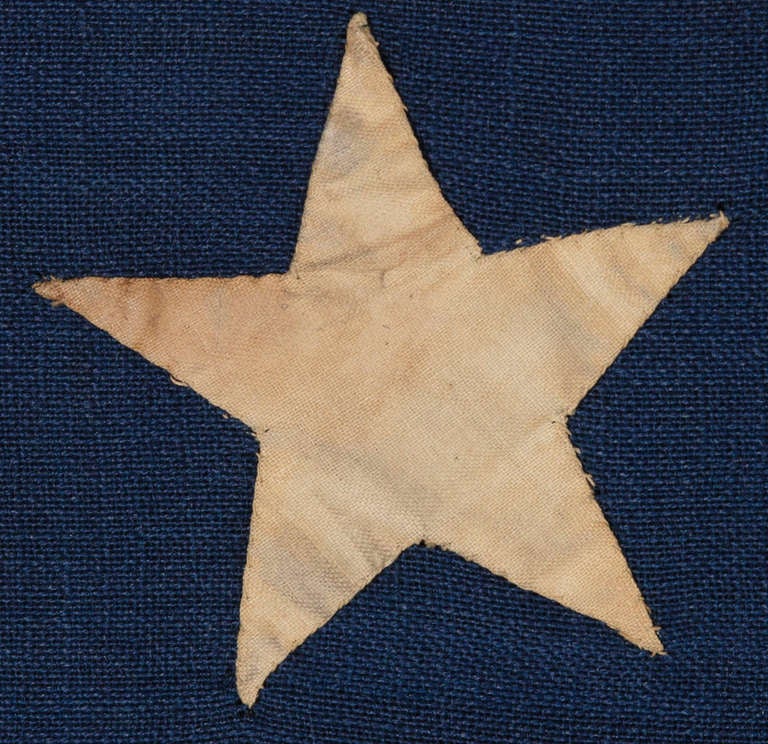 13 Star Antique American Flag, U.S. Navy Small Boat Ensign, 1876 Centennial Era: In Good Condition In York County, PA