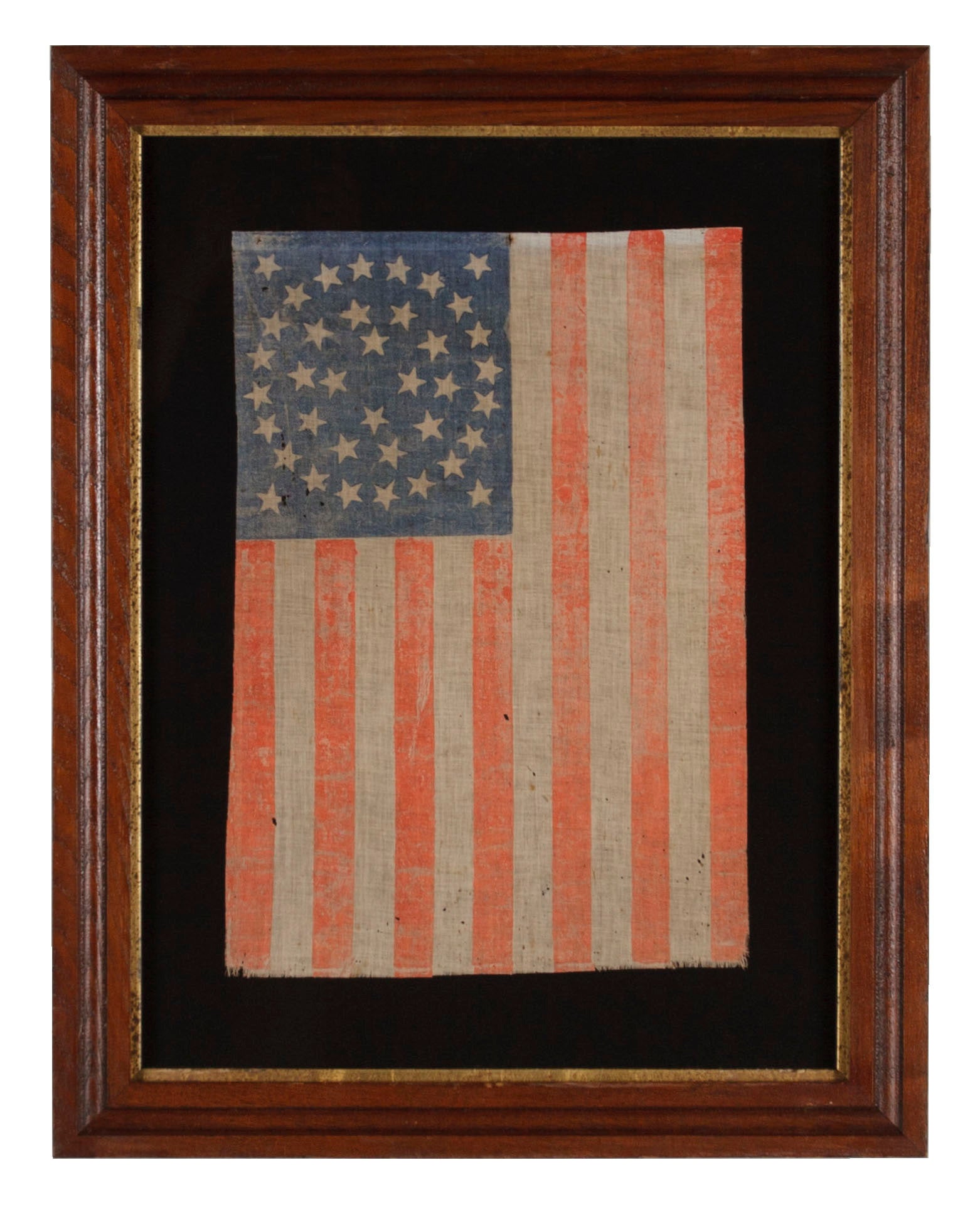 38 Star Antique American Flag, Rare Medallion Variation, Colorado Statehood