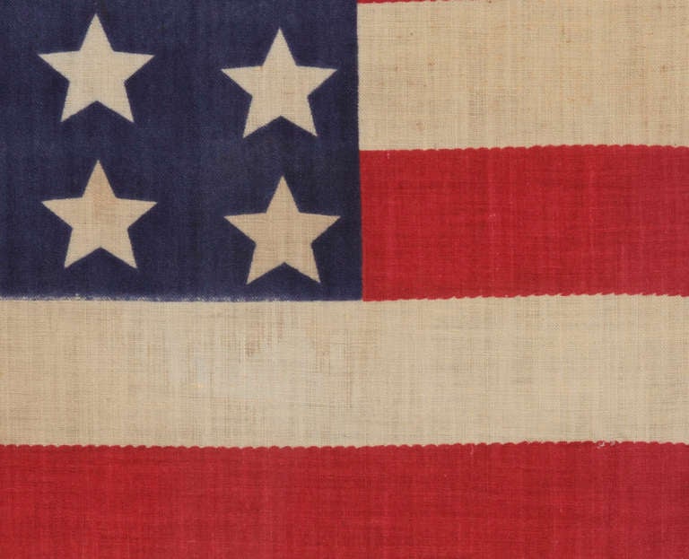 42 STARS IN A WAVE CONFIGURATION OF LINEAL COLUMNS, NEVER AN OFFICIAL STAR COUNT, 1889-1890, WASHINGTON STATEHOOD:

42 star American parade flag, printed on cotton. This interesting star pattern is called a â??waveâ?? configuration. Note how the