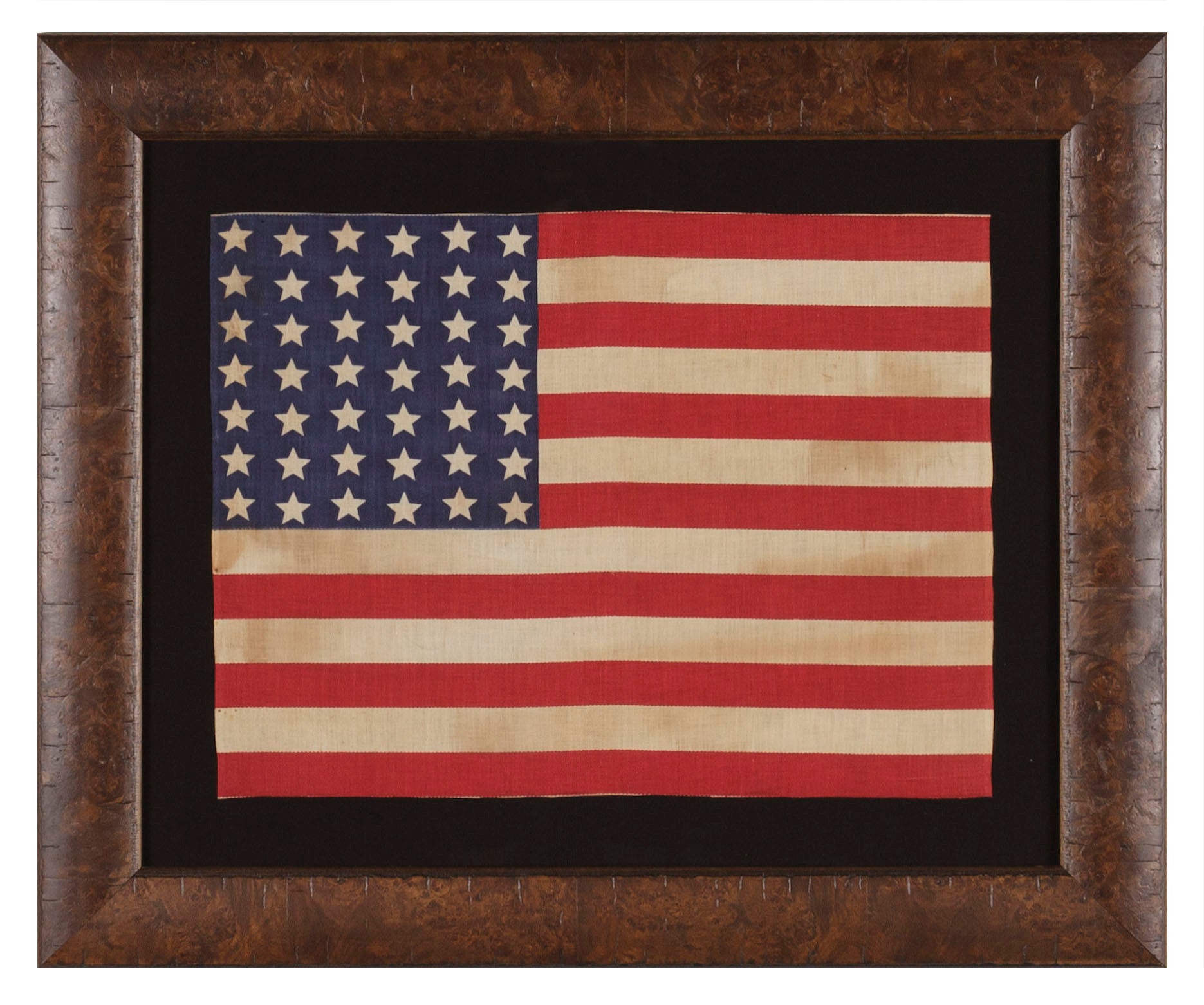 42 Star Antique American Flag, Wave Configuration, Washington Statehood, 1889-90
