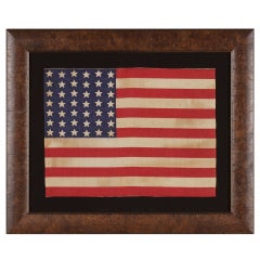 42 Star Antique American Flag, Wave Configuration, Washington Statehood, 1889-90