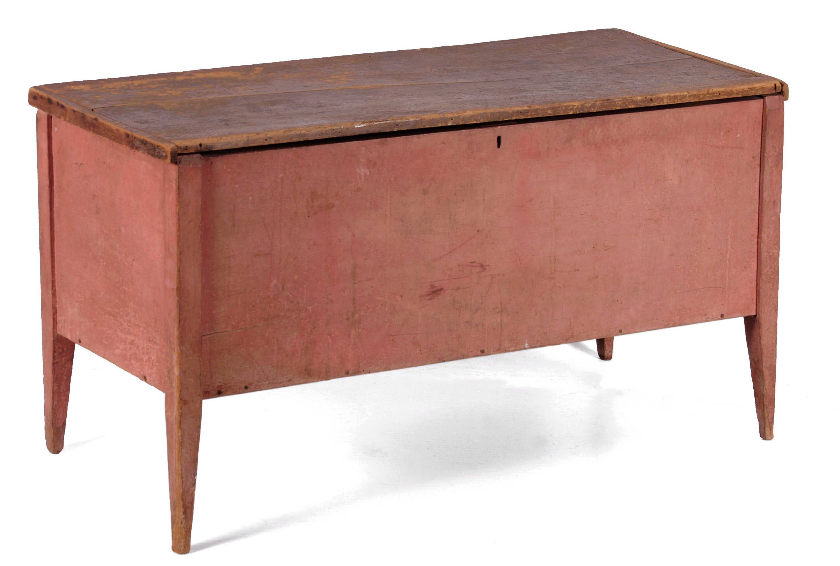 Southern Blanket Chest on Tall, Tapered Legs in Salmon Paint