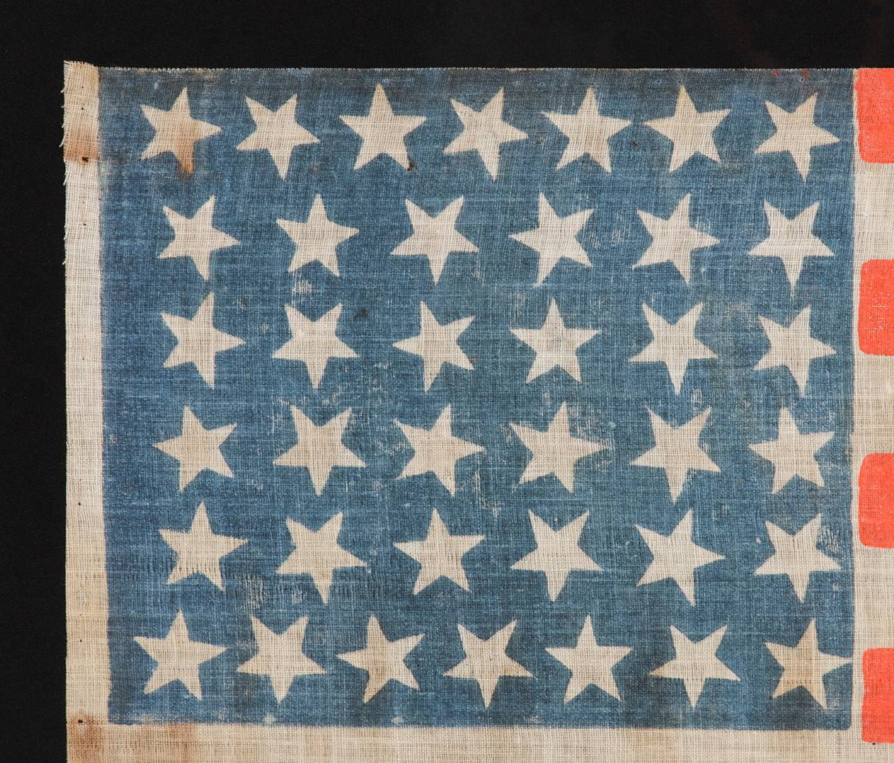 38-Star, Colorado Statehood Antique American Flag In Good Condition In York County, PA