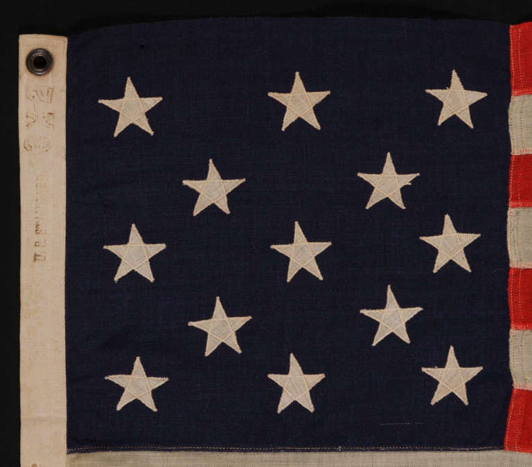 13 Star Antique American Flag with a 3-2-3-2-3 Pattern, 1895-1926 In Good Condition In York County, PA