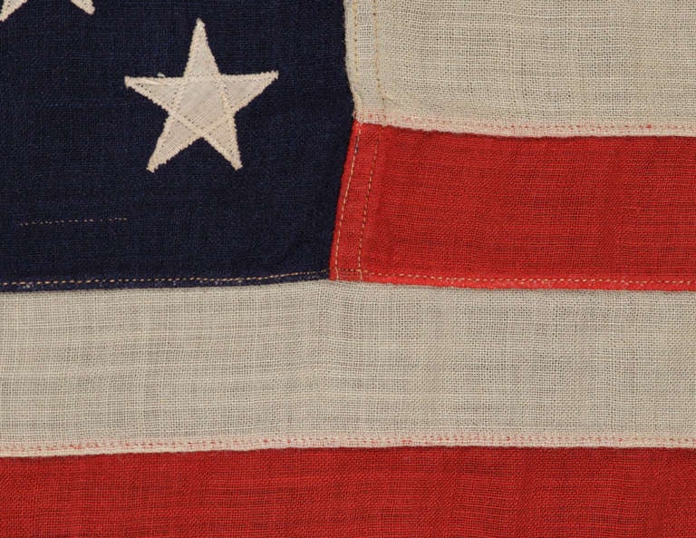 19th Century 13 Star Antique American Flag with a 3-2-3-2-3 Pattern, 1895-1926