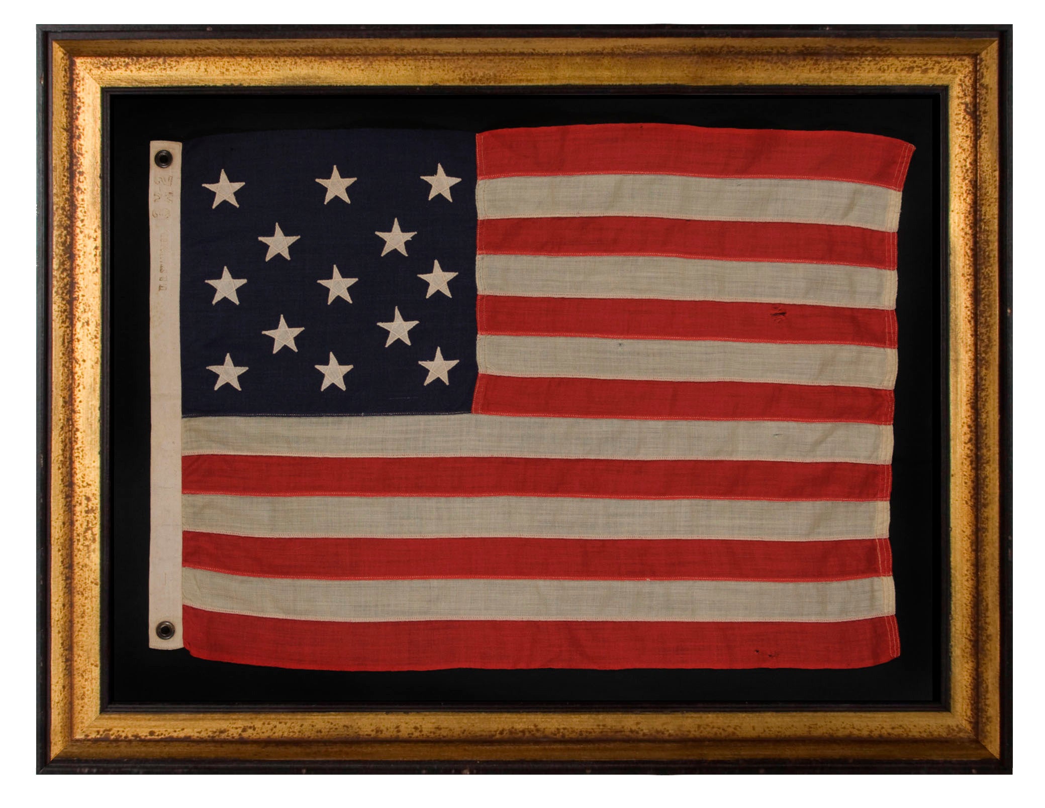 13 Star Antique American Flag with a 3-2-3-2-3 Pattern, 1895-1926