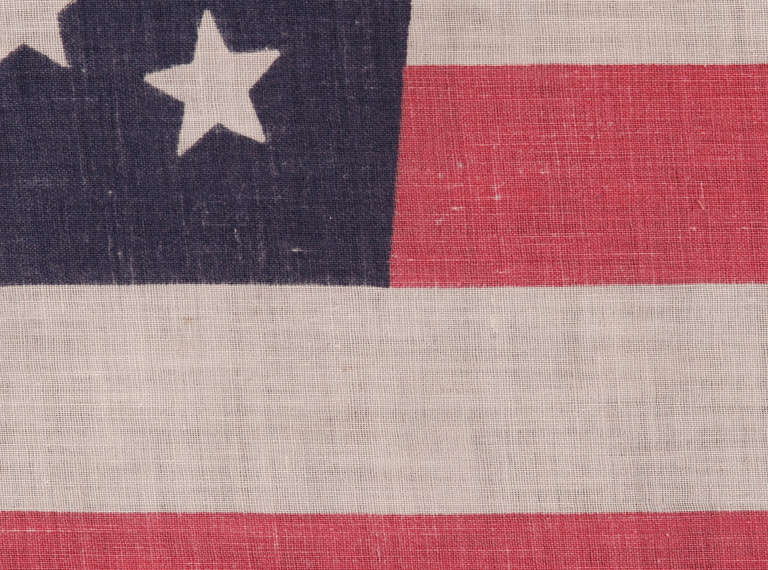 19th Century 44 Stars On A Large Scale Parade Flag, Wyoming Statehood, 1890-1896