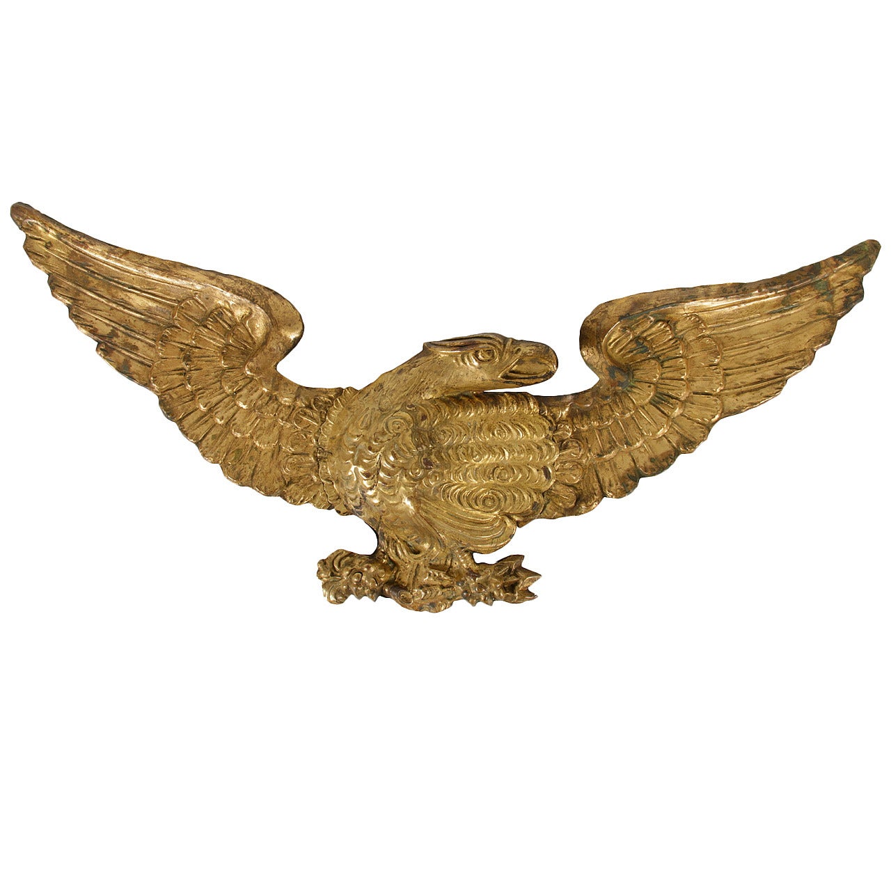 Pressed Brass Eagle, an Early Parade Flag Holder and Bunting Tie Back
