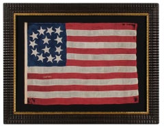 13 Star Vintage American Flag with a Rare Tombstone Pattern, 1865