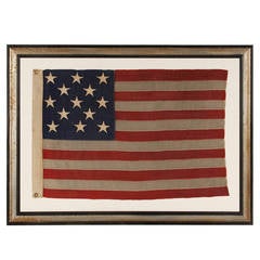 Antique 13-Star Flag with Stars Arranged in Lineal Configuration