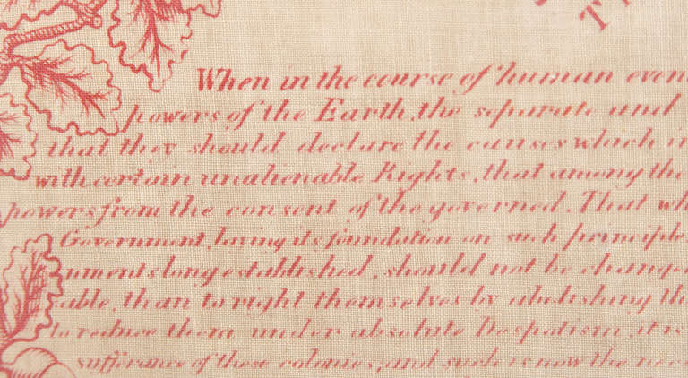 Rare and Exceptional 1821 Printing of the Declaration of Independence on Cloth 3