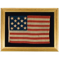 Antique 13 Star Hand-sewn Flag With Single-Appliquéd Stars Antique 13 Star Hand-sewn Flag With Single-Appliquéd Stars