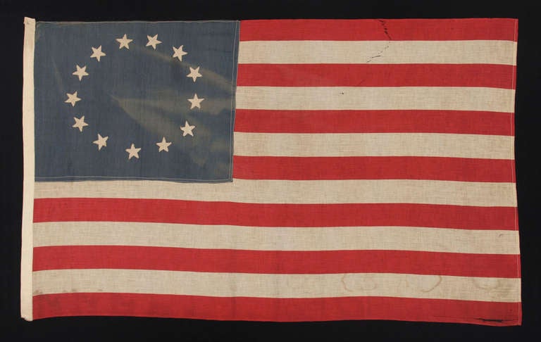 Antique 13 Star Flag In The Betsy Ross Pattern 1