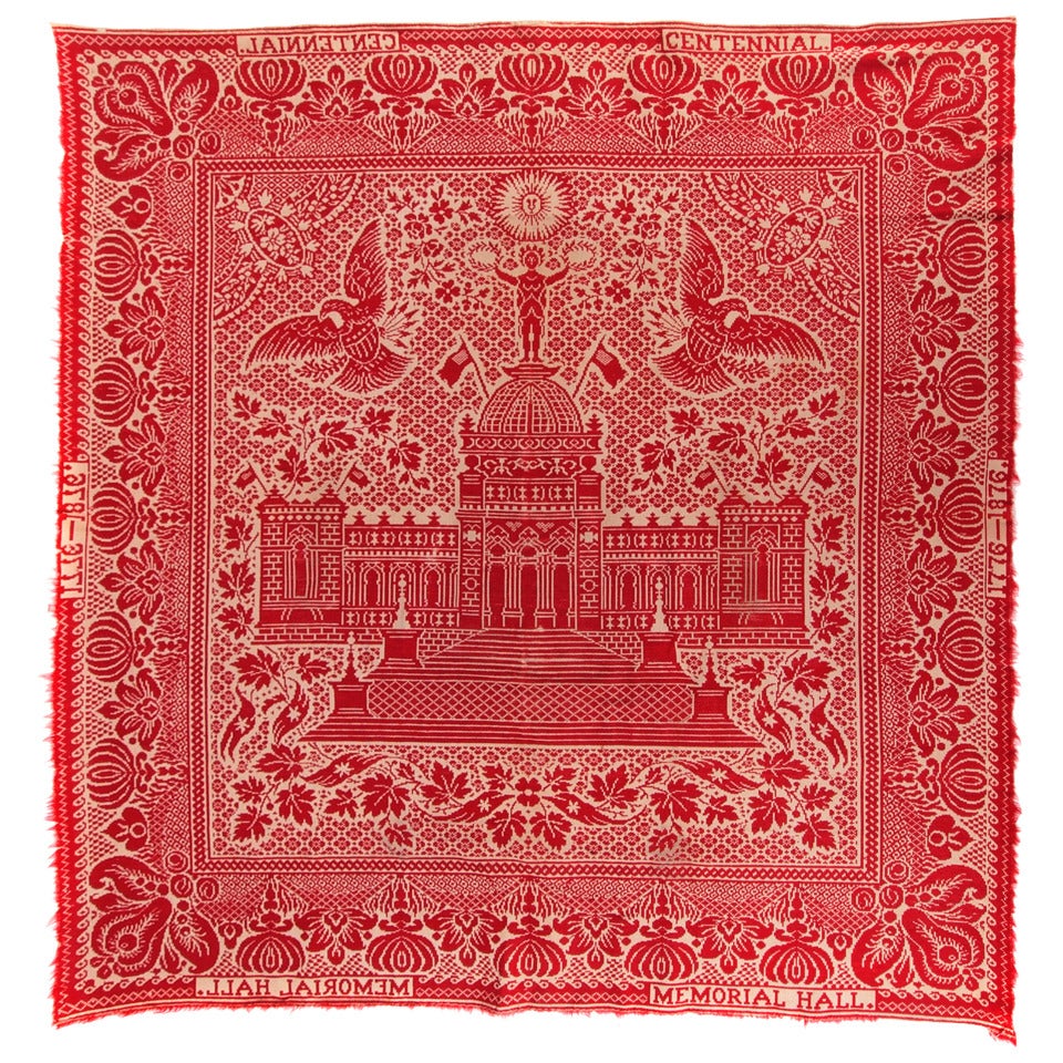 Red and White Coverlet Made for the 1876 Centennial Exposition in Philadelphia