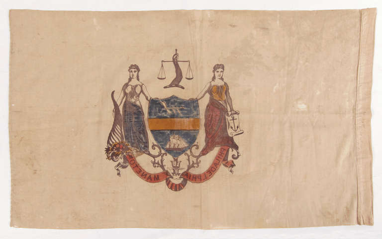 Early Flag of Philadelphia, Probably 1874-1876, Printed on Blended Fabric 3