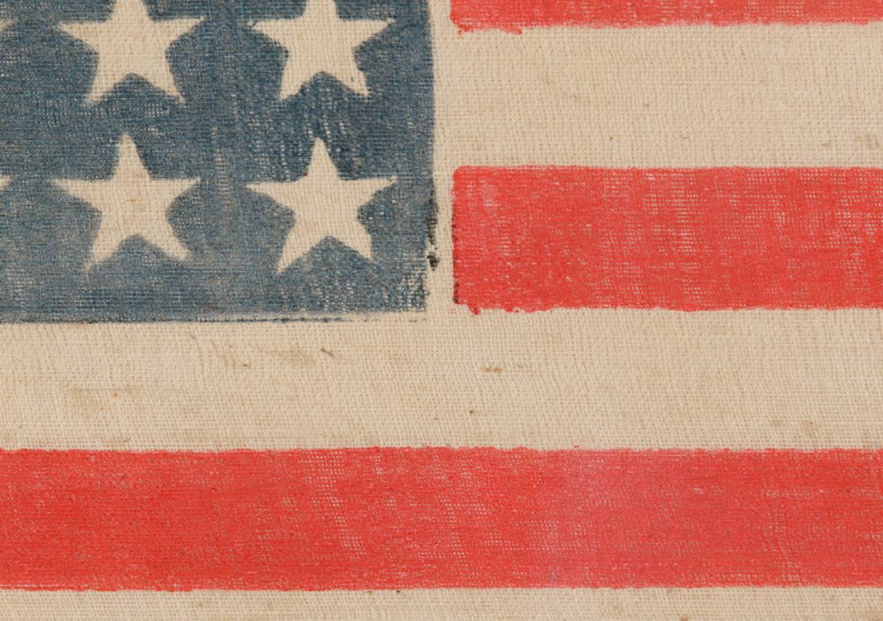 Mid-19th Century 36 Stars on a Civil War Era Parade Flag