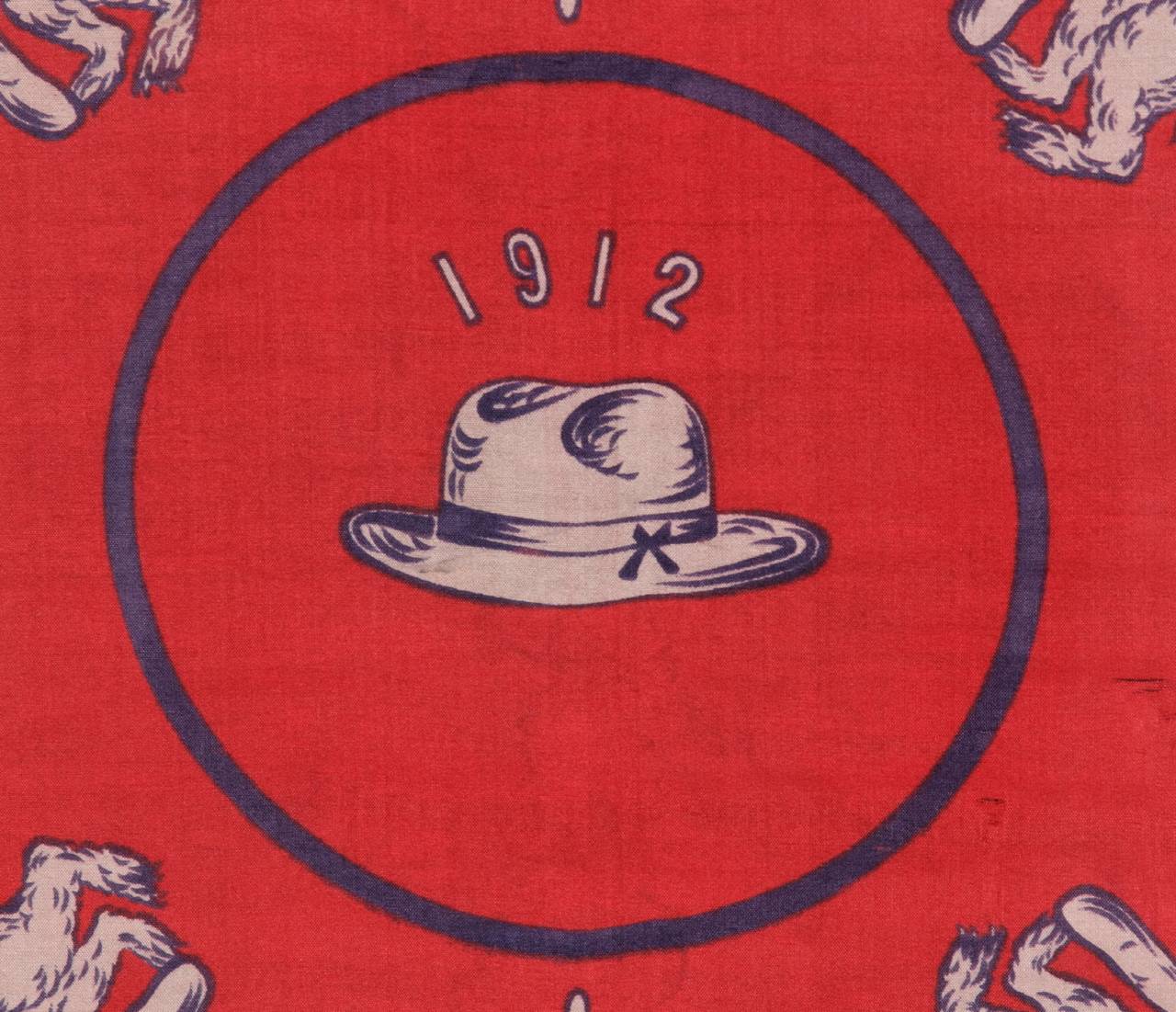 Early 20th Century 1912 Silk Campaign Kerchief Made to Promote Teddy Roosevelt