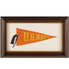 Antique U.S. Navy Pennant with Unusual Color