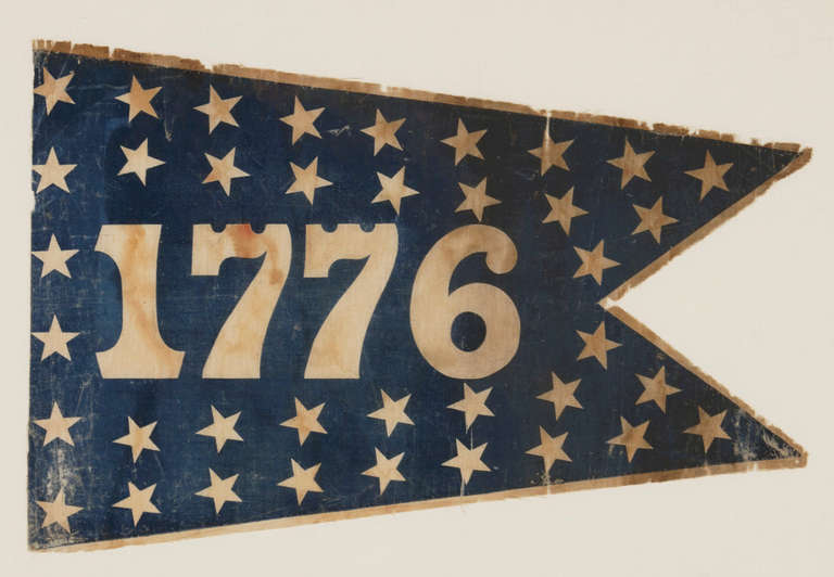 1876 CENTENNIAL CELEBRATION PENNANT WITH 38 STARS SURROUNDING 