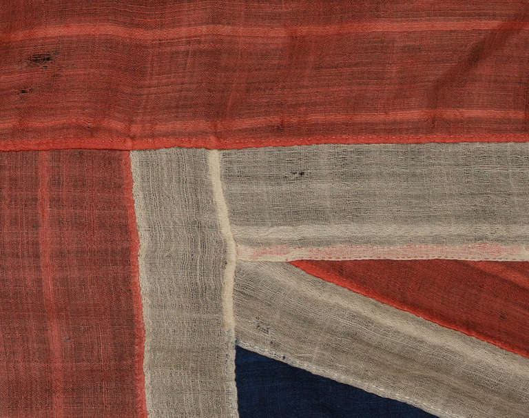 ONE OF THE TWO EARLIEST BRITISH UNION JACKS THAT I HAVE ENCOUNTERED IN PRIVATE HANDS, 1801-1835:

In the world of antique American flags, those dating prior to 1860 are especially scarce. Among national flags made throughout the rest of the world,