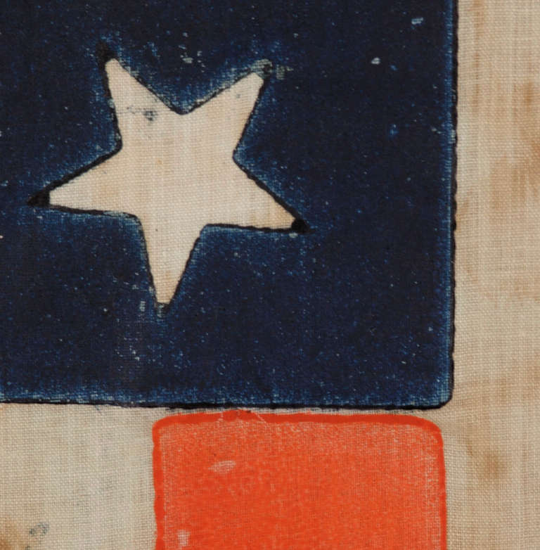 19th Century 33 Stars In A Medallion Configuration On A Large Scale Parade Flag