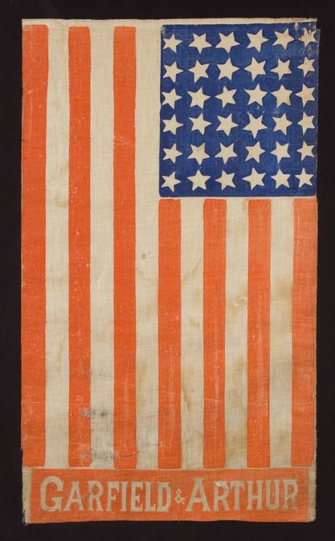 American 36 Star Parade Flag, 1880 Pres. Campaign of Garfield & Arthur