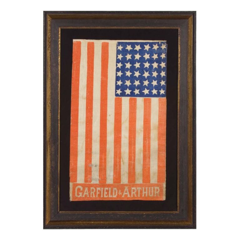 36 Star Parade Flag, 1880 Pres. Campaign of Garfield & Arthur