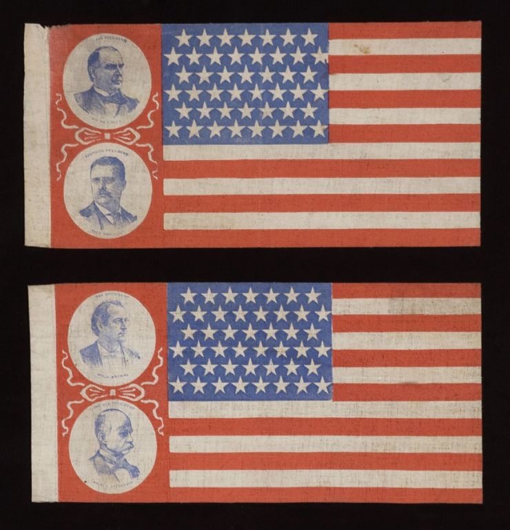 McKinley & Roosevelt vs. Bryan & Stevenson, A rare pair of Flags