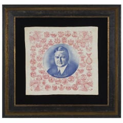 Vintage Printed Cotton Kerchief, Made For The Pres. Campaign Of Hoover