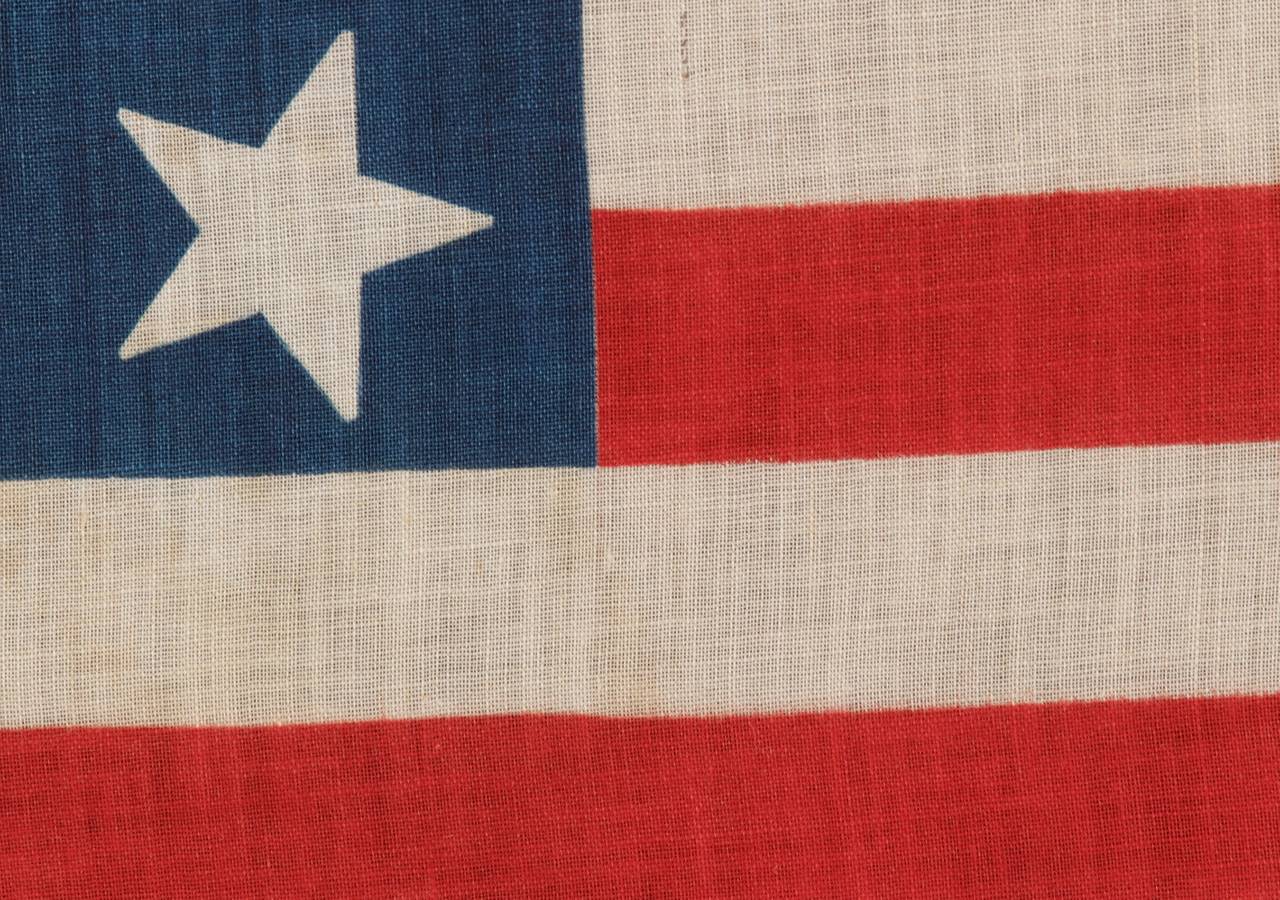 Late 19th Century 13-Star Printed American Flag, Unusually Large