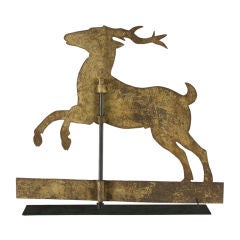 Stag Weathervane with  Yellow-painted Surface, 1840-1870