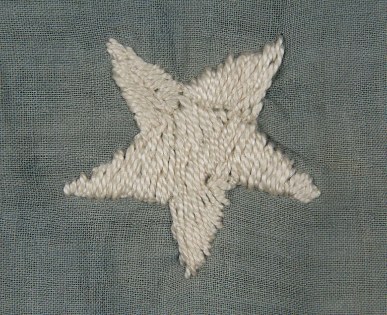 45 Hand-embroidered Stars On A Light Blue Canton, 1896-1907 2