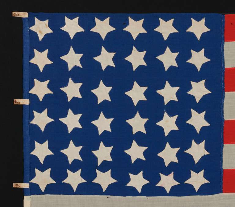 American Thirty-Six Stars on a Bright Blue, Civil War Era Canton