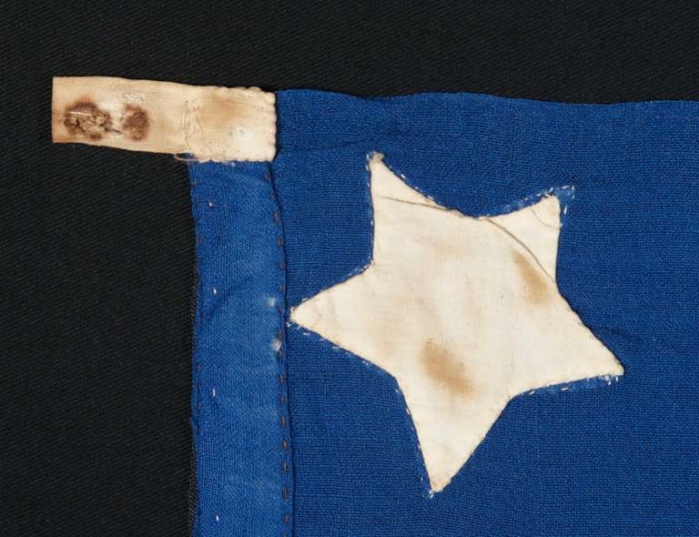 19th Century Thirty-Six Stars on a Bright Blue, Civil War Era Canton