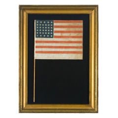 Antique 34 Stars, A Civil War Period Parade Flag On Its Original Staff
