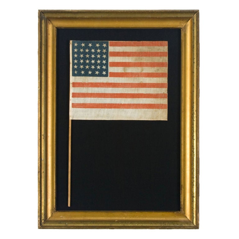 34 Stars, A Civil War Period Parade Flag On Its Original Staff