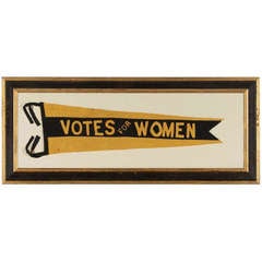 Suffragette Pennant with Applied Lettering that reads "Votes For Women", 1910-20