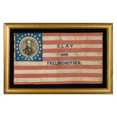 Extremely Rare Henry Clay Campaign Parade Flag With Portrait
