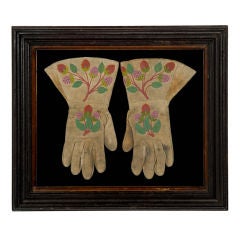 Antique Pair Of American Indian Beadwork Gloves