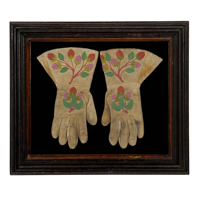Pair Of American Indian Beadwork Gloves